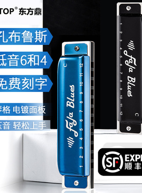 EASTTOP东方鼎FALA布鲁斯口琴12孔金属琴格成人专业演奏级练习