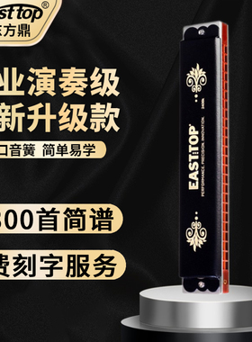 EASTTOP东方鼎升级款24孔复音A/B/C/D/E/F/G调入门初学口琴T2406K