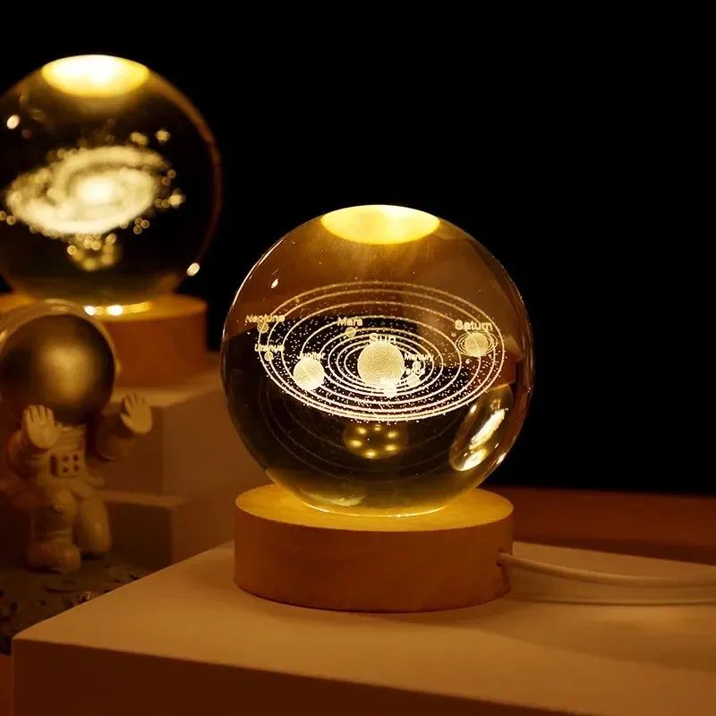 Gift Festival USB LED Night Light, Galaxy Crystal Ball Lamp,