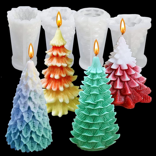 3D Christmas Tree Candle Silicone Mold DIY Christmas Candle