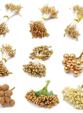 10/12/60/90/144Pcs Gold Mixed Hybrid Flower Cherry Stamen Be