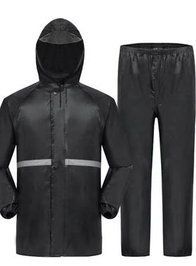 2pcs Hooded Coat & Pant Rain Suit For Women Men Outdoor Wate