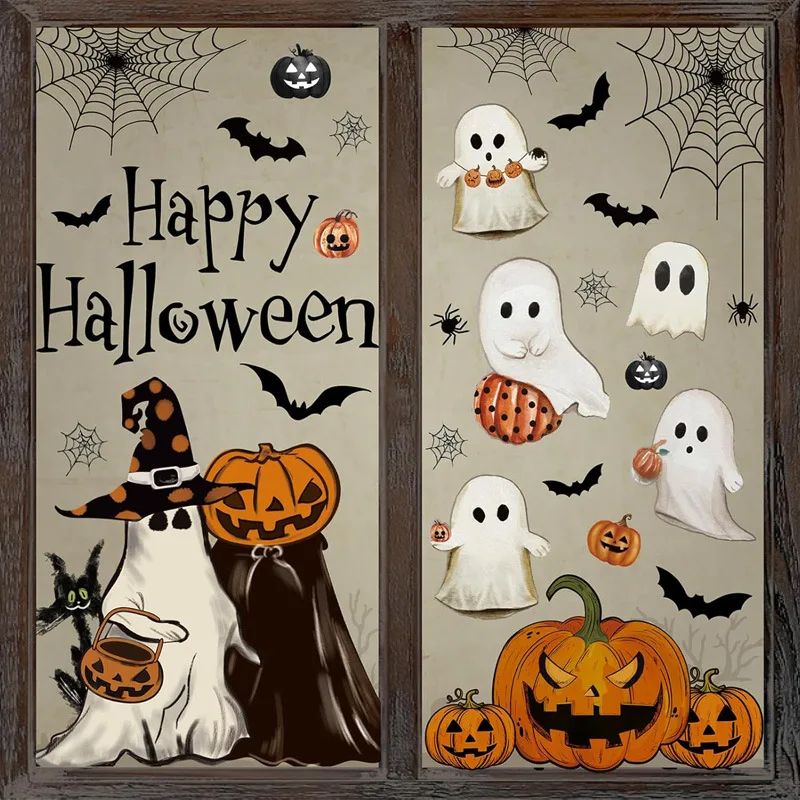 Halloween Window Stickers Pumpkin Living Room Glass Window D