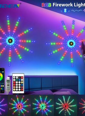 1pc RGB Firework Flexible LED Strip Lights 5V USB With Bluet