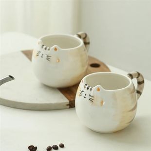 mug coffe ceramic milk 13oz 380ml shaped cat cup cute 1pc
