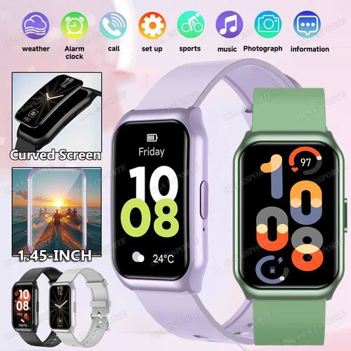 New Curved Screen Smart Watch For Health Watch Heart Rate Bl
