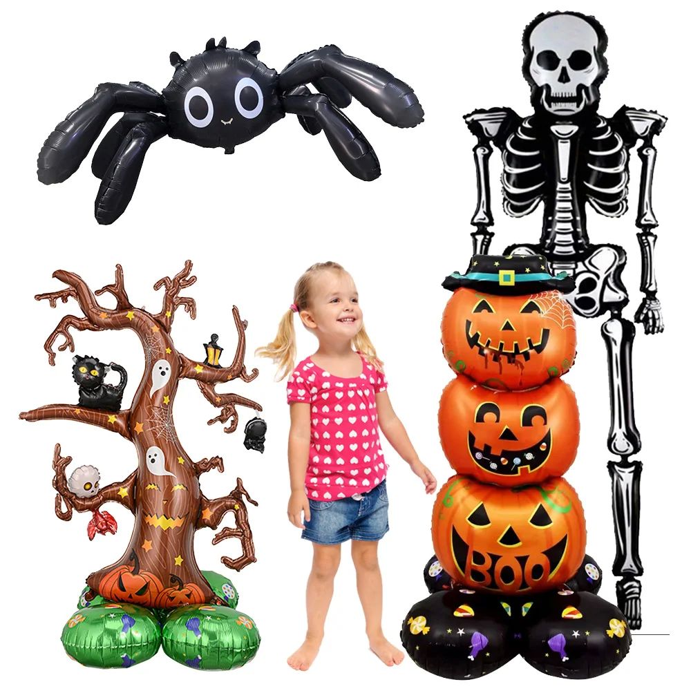 Giant Standing Halloween Pumpkin skeleton skull shape balloo