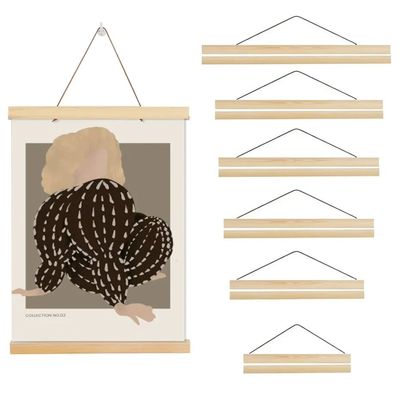 1PC Magnetic Wooden Picture Poster Hanger Frames Photos Wall