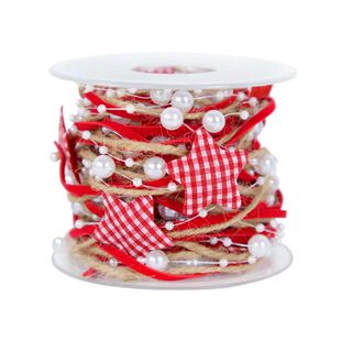 Ribbon Christmas Decoration Star Chain Bead