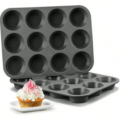 12 Holes Cupcakes Mold Non Stick Muffin Cupcake Silicone Mol