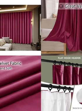 Luxury Blackout Curta for Home Theater Velvet Soundproof Dra