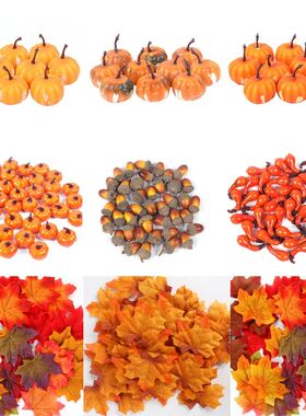 Mini Artificial Pumpkin Pine Cones Simulation Maple Leaves H