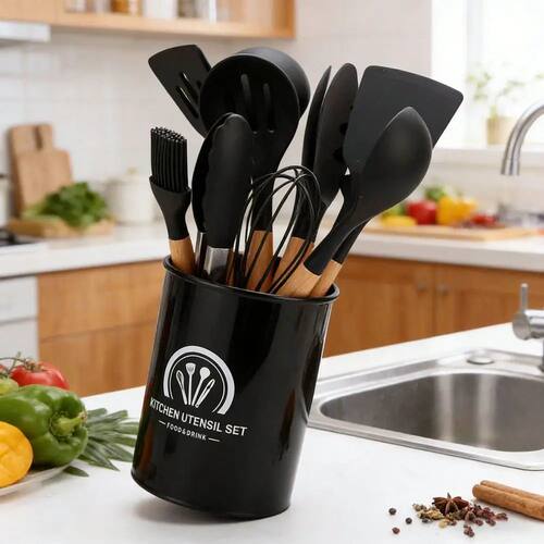 Set Silicone Kitchen Utensils Set, HighTemperature Resistant