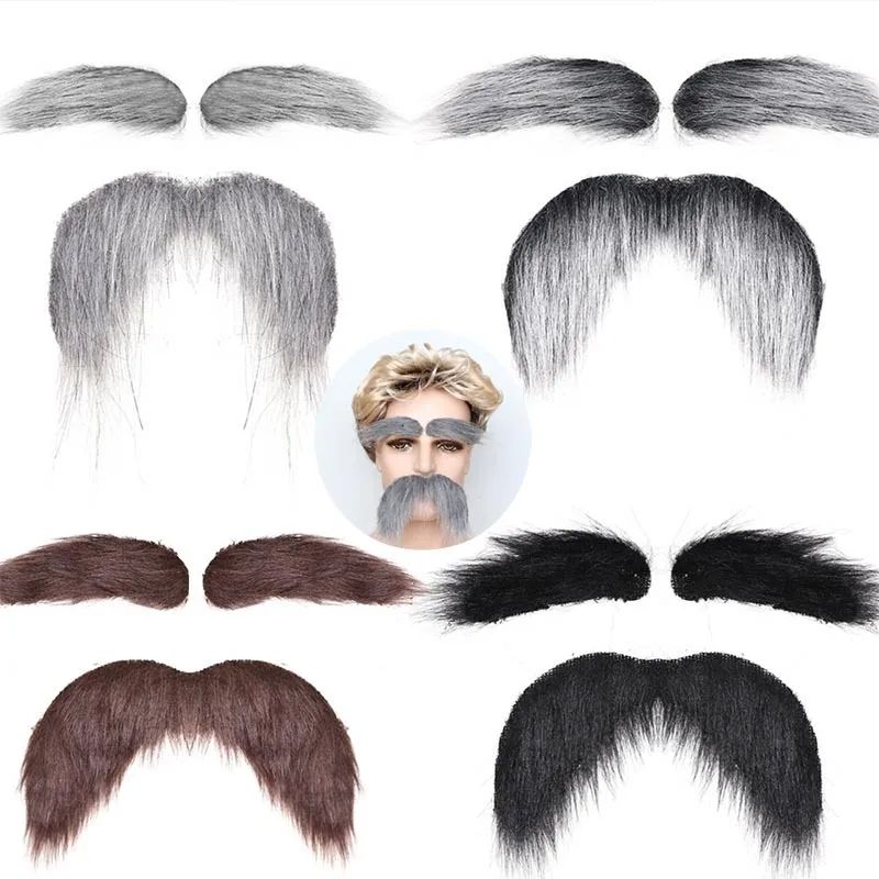 Self-adhesive Fake Mustache Eyebrow Set Fake Beard Novelty M