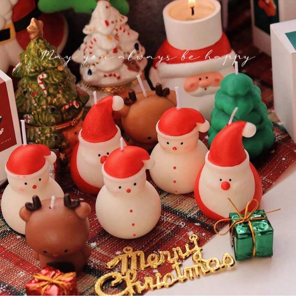 1/4pcs Candle Christmas Play Scented Candle Ornament Gift De