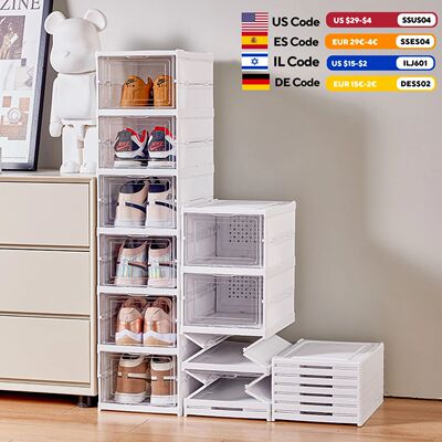 6 Layers Shoes Box Foldable Transparent Sneaker Shoe Storage