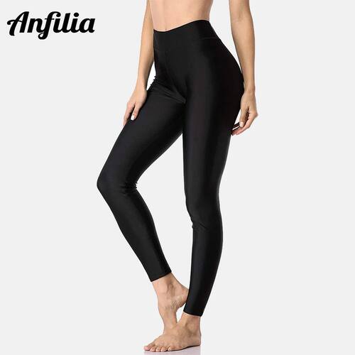 Anfilia Swimming Pants for Women High Waisted Swim Pants Swi