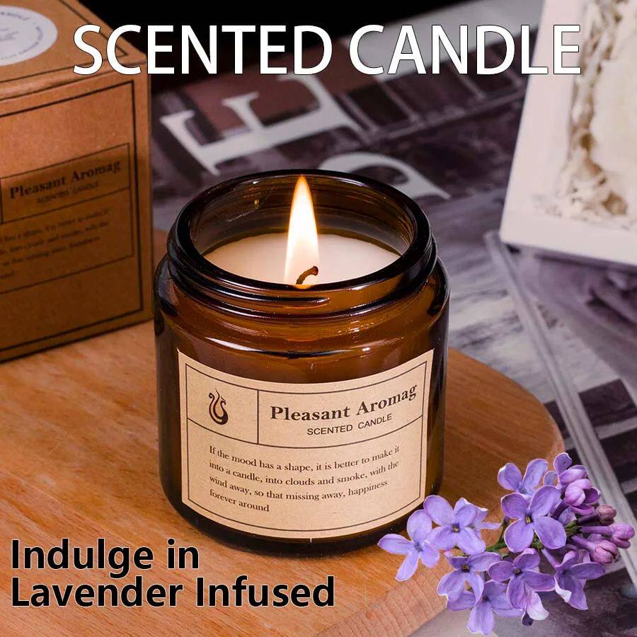 1pc Lavender Scented decorative candle, smokeless aromatic,