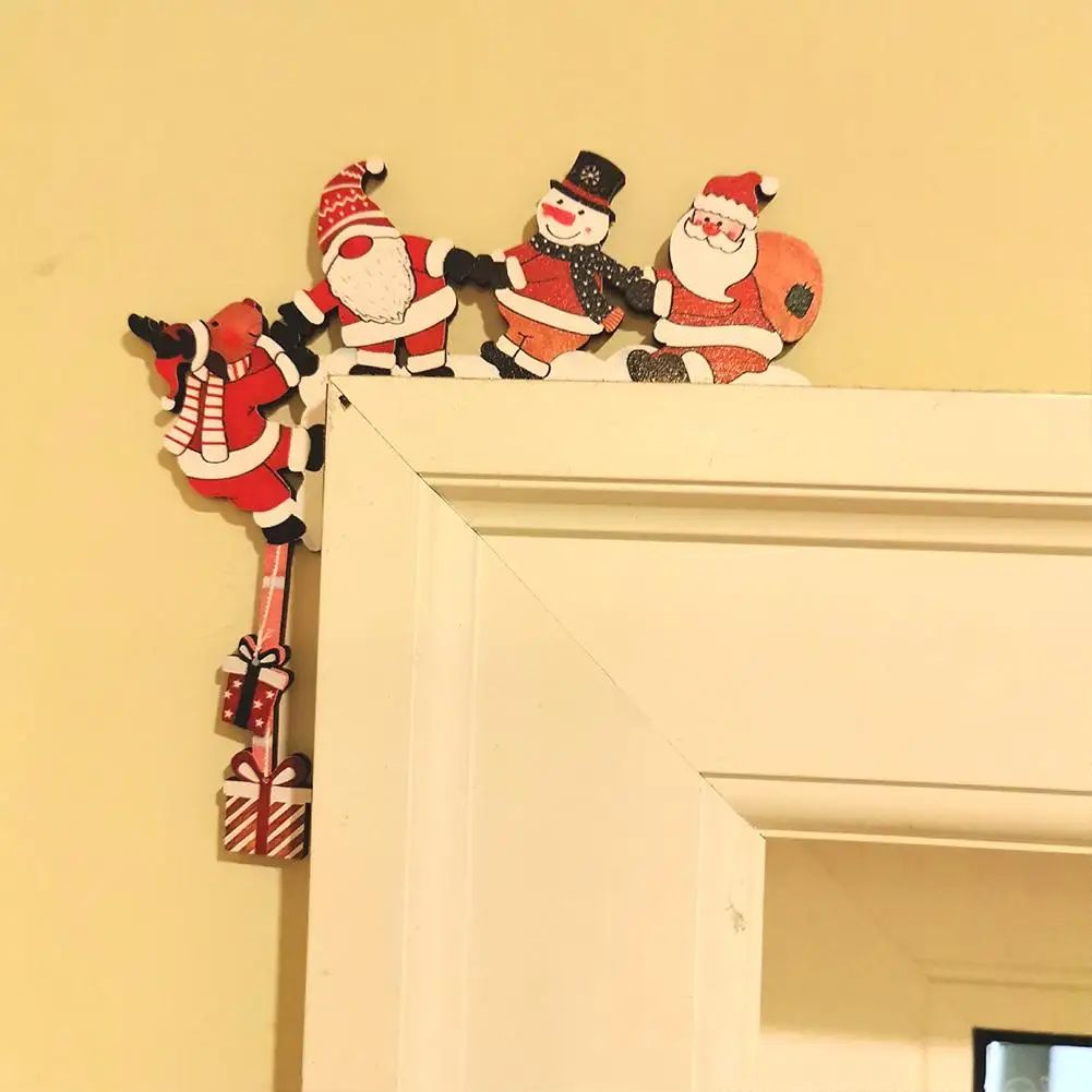 2026 New Wooden Santa Door Corner Decor Snowman Reindeer Pen