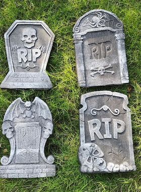 Halloween Graveyard Tombstone Decor Realistic Reusable Spook