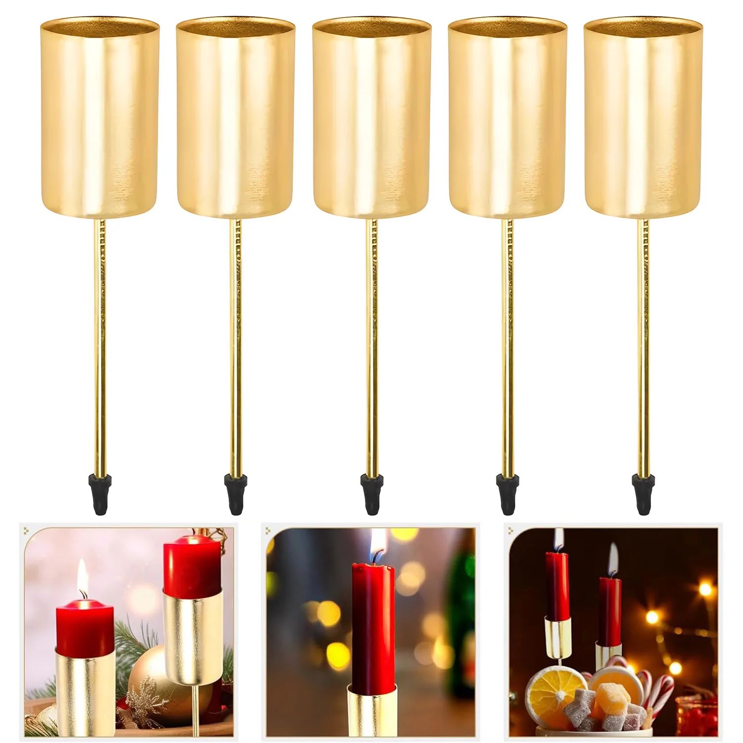 1/5/10pcs Christmas Holiday Cups Candles Holders Decor Chris