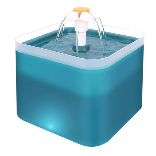 67oz/2L Ultra Silent Pet Fountain with LED Lighting&Activate