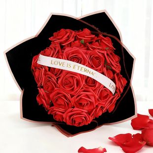 Red Rose Artificial Flowers DIY Bouquets 25PCS Set PE Roses
