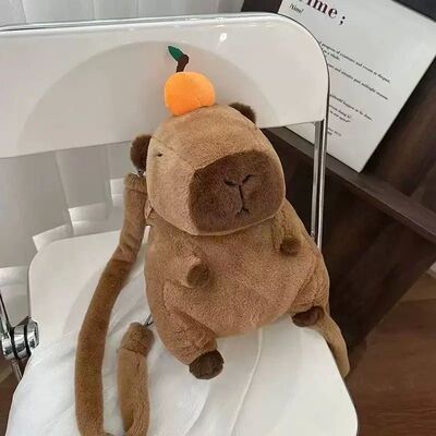 Capybara Plush Backpack KawaiiPlushie Doll Fur Bag Children'