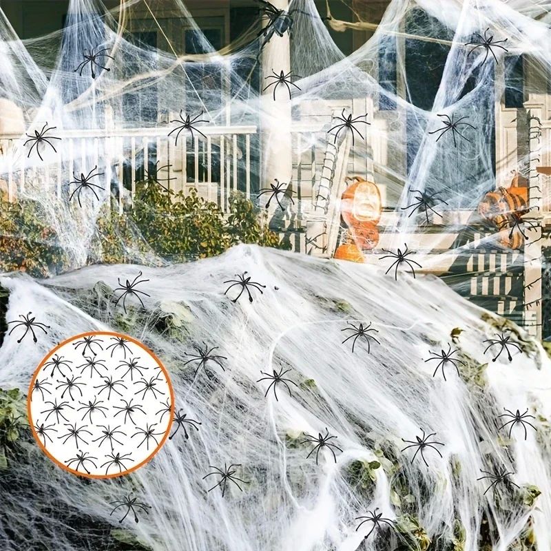 Halloween Decorations Artificial Spider Web Stretchy Cobweb