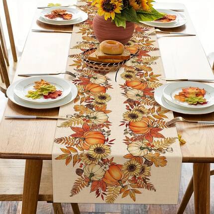 1pc Table Runner, Happy Fall Y'all Pumpkin Table Runner, Tha
