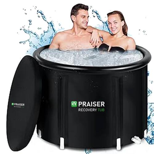 Inflat Adult Black Folding Ice Bath Cold Plunge Barrel Infla
