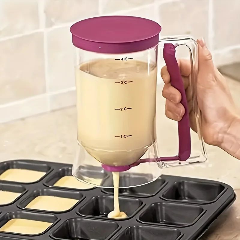 1 Pcs 900ml Batter Dispenser Hand-held Graduated Funnel Past