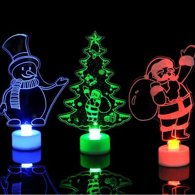 LED Mini Night Lights Colorful Flashing Lights Snowman Lamp