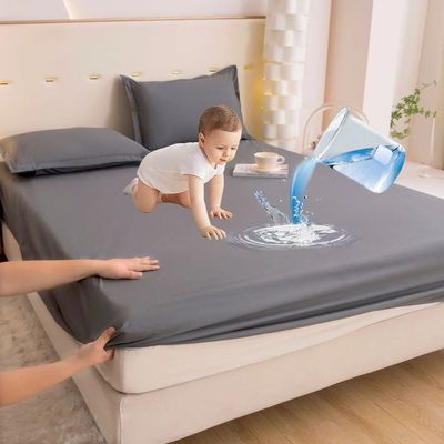 Waterproof Fitted Bed Sheet With 360 Elastic Band Bedsheet B