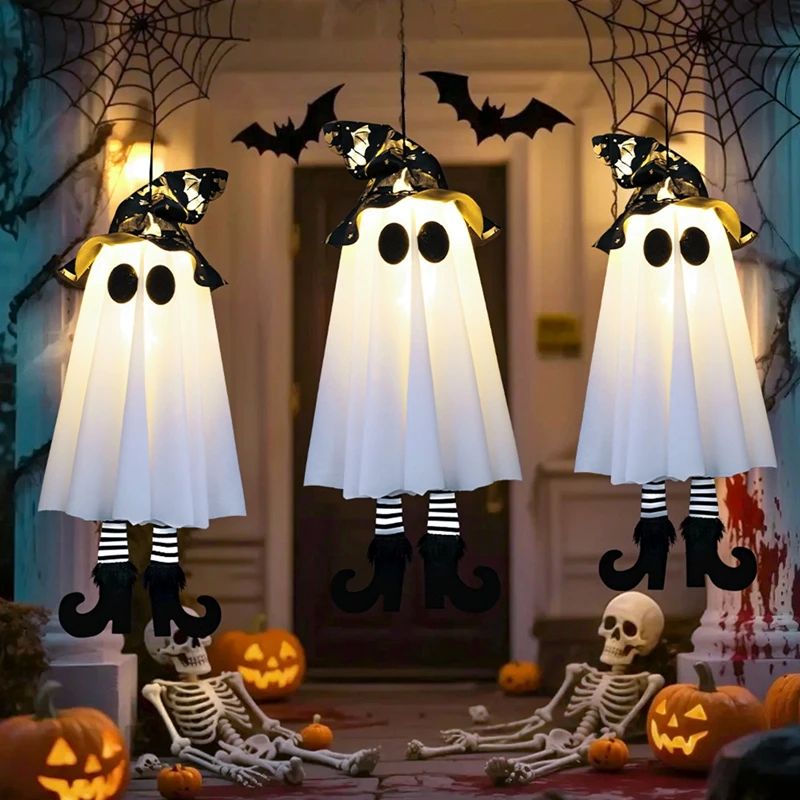 1/2/3pcs Halloween LED Light Up Witch Ghost for Halloween Pa