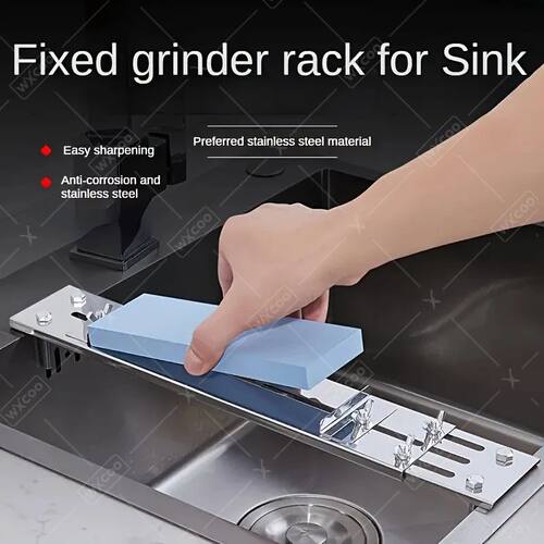 Stainless Steel Sink Sharpening Stone Holder Anti-Slip Sink