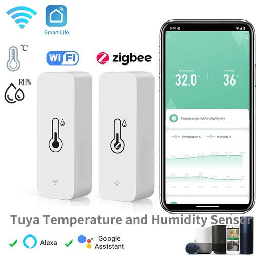 Tuya Zigbee WiFi Temperature And Humidity Sensor APP Remote