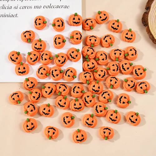 20Pcs Halloween Resin Pumpkin Miniatures Mini Flatback Charm