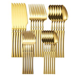 Dinnerware Set Fork Spoon Knife 40Pcs Steel Stainless