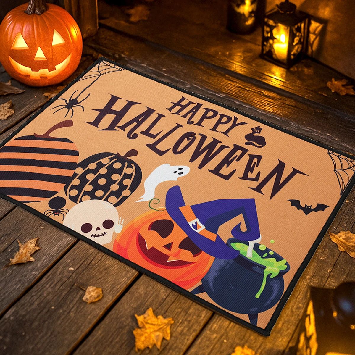 Halloween Crystal Velvet Doormat Halloween Theme Party Decor