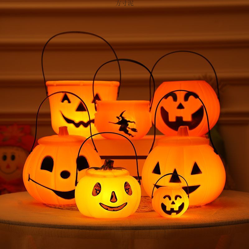 Halloween Pumpkin Lantern Children's Lantern With Lid Glow P