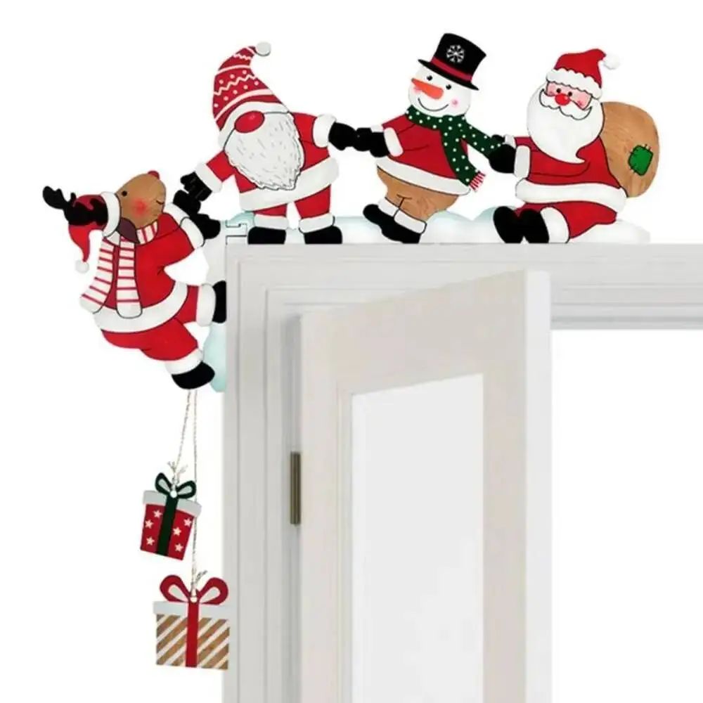 2026 New Wooden Santa Door Corner Decor Snowman Reindeer Pen