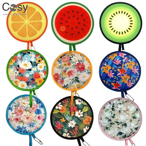 Fruit & Oil Painting Style Foldable Handheld Fan Mini Round