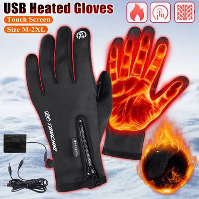 USB Heated Gloves Rechargeable Ski Eletric Thermal Heat Glov