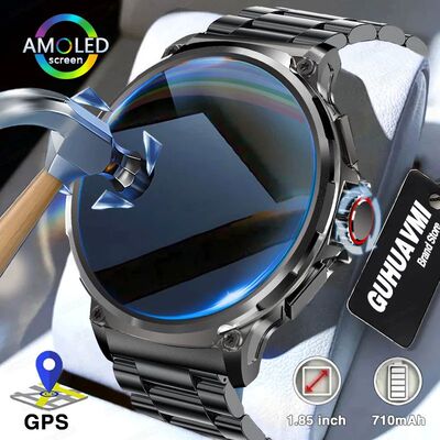 New 1.85-inch Ultra HD AMOLED Smart Watch Men GPS Bluetooth