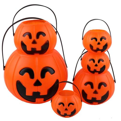 1 Set of 3Pcs Large Medium and Small Portable Pumpkin Bucket
