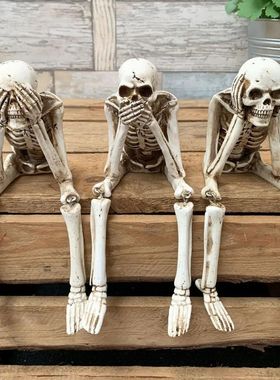 Halloween Skull Decoration Resin Skeleton Ornaments Hallowee