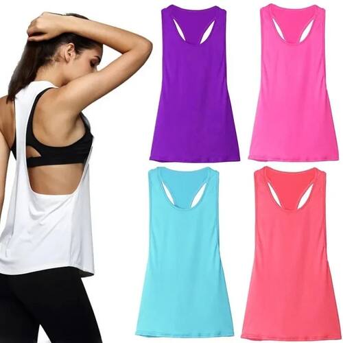 New Sports Overshirt Women's Fitness Sports Tank Top Back T-