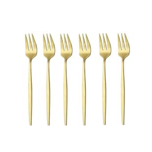 Matte Cake Fruit 6Pcs Flatware Steel Forks Silverw Stainless