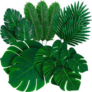 Leaves Palm Safari Jungle Artificial Decorations Tropical